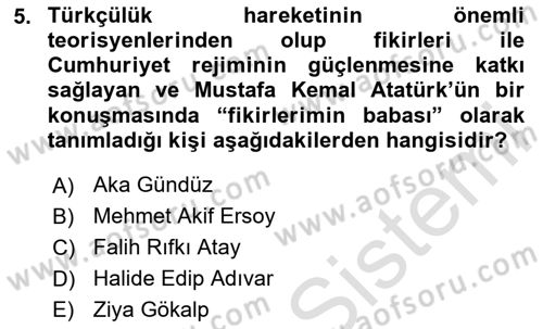 Türk Basın Tarihi Dersi 2025 - 2026 Yılı (Final) Dönem Sonu Sınav Soruları 5. Soru