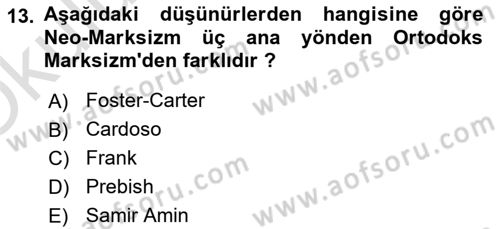 Tarih Felsefesi Dersi 2022 - 2023 Yılı Yaz Okulu Sınav Soruları 13. Soru
