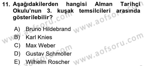 Tarih Felsefesi Dersi 2023 - 2024 Yılı (Final) Dönem Sonu Sınav Soruları 11. Soru