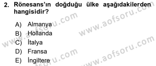 Tarih Felsefesi Dersi 2025 - 2026 Yılı (Final) Dönem Sonu Sınav Soruları 2. Soru