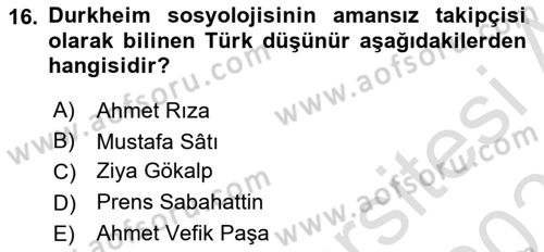 Tarih Felsefesi Dersi 2025 - 2026 Yılı Yaz Okulu Sınav Soruları 16. Soru