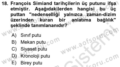Tarih Felsefesi Dersi 2025 - 2026 Yılı Yaz Okulu Sınav Soruları 18. Soru