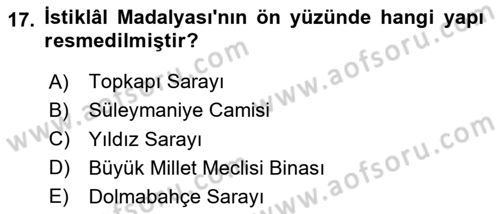 Milli Mücadele Tarihi Dersi 2023 - 2024 Yılı (Final) Dönem Sonu Sınav Soruları 17. Soru