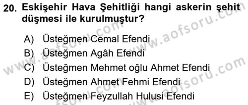 Milli Mücadele Tarihi Dersi 2023 - 2024 Yılı (Final) Dönem Sonu Sınav Soruları 20. Soru