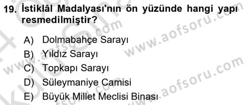 Milli Mücadele Tarihi Dersi 2023 - 2024 Yılı Yaz Okulu Sınav Soruları 19. Soru