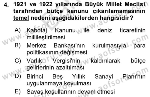 Milli Mücadele Tarihi Dersi 2025 - 2026 Yılı (Final) Dönem Sonu Sınav Soruları 4. Soru
