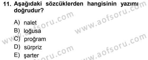 Türkçe Ses Bilgisi Dersi 2012 - 2013 Yılı (Final) Dönem Sonu Sınav Soruları 11. Soru