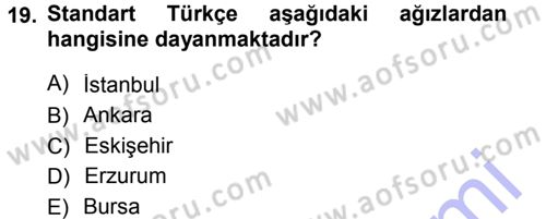 Türkçe Ses Bilgisi Dersi 2012 - 2013 Yılı (Final) Dönem Sonu Sınav Soruları 19. Soru