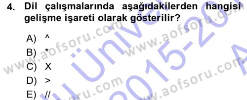 Türkçe Ses Bilgisi Dersi Ara Sınavı Deneme Sınav Soruları 4. Soru