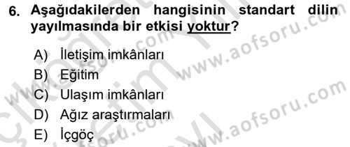 Türkçe Ses Bilgisi Dersi 2022 - 2023 Yılı Yaz Okulu Sınav Soruları 6. Soru