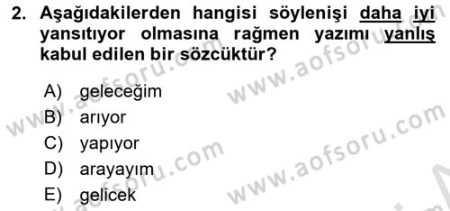 Türkçe Ses Bilgisi Dersi 2023 - 2024 Yılı (Final) Dönem Sonu Sınavı 2. Soru