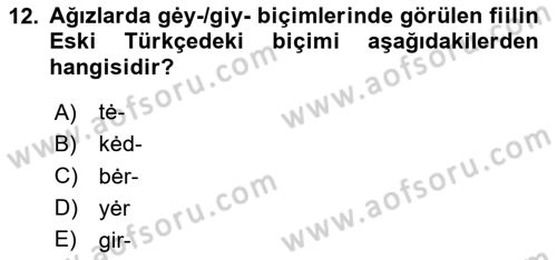 Türkçe Ses Bilgisi Dersi 2023 - 2024 Yılı Yaz Okulu Sınav Soruları 12. Soru