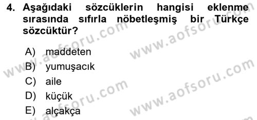 Türkçe Ses Bilgisi Dersi 2024 - 2025 Yılı (Final) Dönem Sonu Sınav Soruları 4. Soru