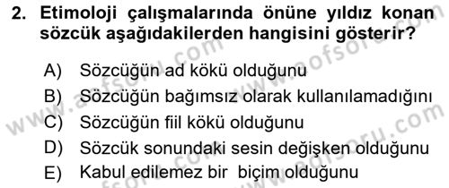 Türkçe Ses Bilgisi Dersi 2024 - 2025 Yılı Yaz Okulu Sınav Soruları 2. Soru