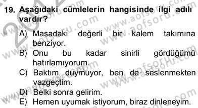 Türkçe Biçim Bilgisi Dersi 2012 - 2013 Yılı (Vize) Ara Sınav Soruları 19. Soru