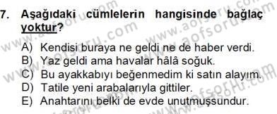 Türkçe Biçim Bilgisi Dersi 2012 - 2013 Yılı (Final) Dönem Sonu Sınav Soruları 7. Soru