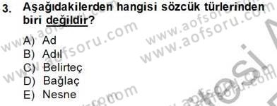 Türkçe Biçim Bilgisi Dersi 2014 - 2015 Yılı (Vize) Ara Sınav Soruları 3. Soru
