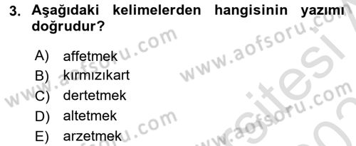 Türkçe Biçim Bilgisi Dersi 2024 - 2025 Yılı (Vize) Ara Sınav Soruları 3. Soru