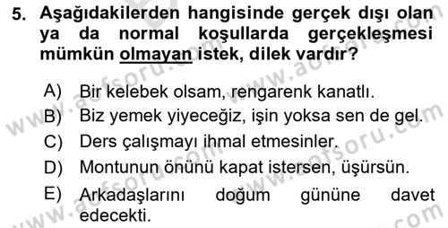 Türkçe Biçim Bilgisi Dersi 2024 - 2025 Yılı (Final) Dönem Sonu Sınav Soruları 5. Soru