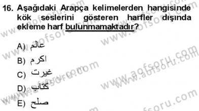 Osmanlı Türkçesine Giriş 1 Dersi 2012 - 2013 Yılı (Final) Dönem Sonu Sınav Soruları 16. Soru