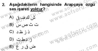 Osmanlı Türkçesine Giriş 1 Dersi 2012 - 2013 Yılı (Final) Dönem Sonu Sınav Soruları 2. Soru