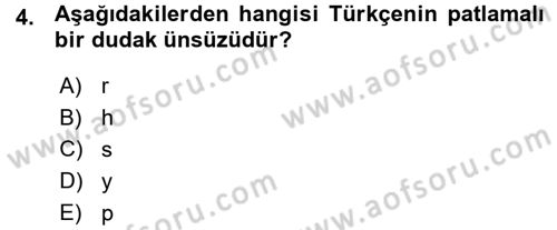 Osmanlı Türkçesine Giriş 1 Dersi 2015 - 2016 Yılı (Vize) Ara Sınav Soruları 4. Soru