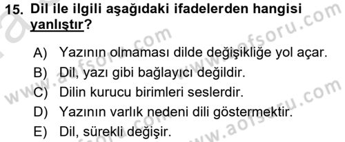Osmanlı Türkçesine Giriş 1 Dersi 2016 - 2017 Yılı (Vize) Ara Sınav Soruları 15. Soru
