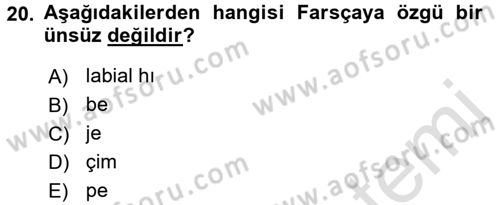 Osmanlı Türkçesine Giriş 1 Dersi 2016 - 2017 Yılı (Vize) Ara Sınav Soruları 20. Soru