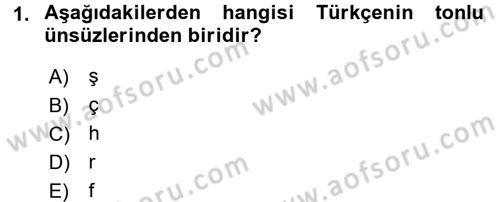 Osmanlı Türkçesine Giriş 1 Dersi 2016 - 2017 Yılı (Final) Dönem Sonu Sınav Soruları 1. Soru
