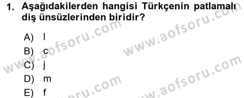 Osmanlı Türkçesine Giriş 1 Dersi 2017 - 2018 Yılı (Final) Dönem Sonu Sınav Soruları 1. Soru