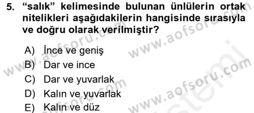 Osmanlı Türkçesine Giriş 1 Dersi 2017 - 2018 Yılı (Final) Dönem Sonu Sınav Soruları 5. Soru