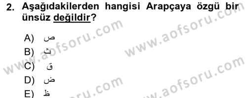 Osmanlı Türkçesine Giriş 1 Dersi 2018 - 2019 Yılı (Final) Dönem Sonu Sınav Soruları 2. Soru