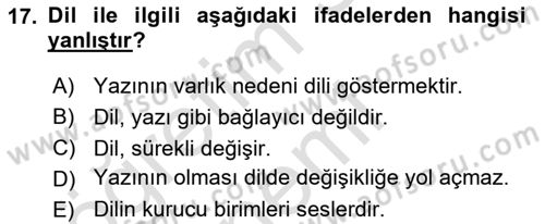 Osmanlı Türkçesine Giriş 1 Dersi 2019 - 2020 Yılı (Vize) Ara Sınav Soruları 17. Soru