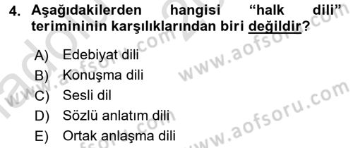 Osmanlı Türkçesine Giriş 1 Dersi 2019 - 2020 Yılı (Vize) Ara Sınav Soruları 4. Soru