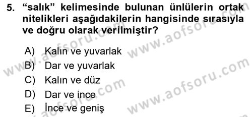 Osmanlı Türkçesine Giriş 1 Dersi 2019 - 2020 Yılı (Vize) Ara Sınav Soruları 5. Soru