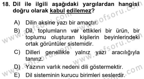 Osmanlı Türkçesine Giriş 1 Dersi 2021 - 2022 Yılı (Vize) Ara Sınav Soruları 18. Soru