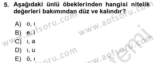 Osmanlı Türkçesine Giriş 1 Dersi 2021 - 2022 Yılı Yaz Okulu Sınav Soruları 5. Soru