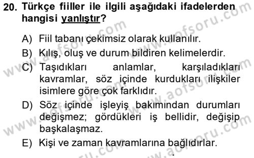 Osmanlı Türkçesine Giriş 2 Dersi 2014 - 2015 Yılı (Vize) Ara Sınav Soruları 20. Soru