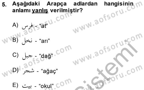 Osmanlı Türkçesine Giriş 2 Dersi 2014 - 2015 Yılı (Vize) Ara Sınav Soruları 5. Soru