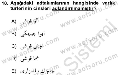Osmanlı Türkçesine Giriş 2 Dersi 2015 - 2016 Yılı (Final) Dönem Sonu Sınav Soruları 10. Soru