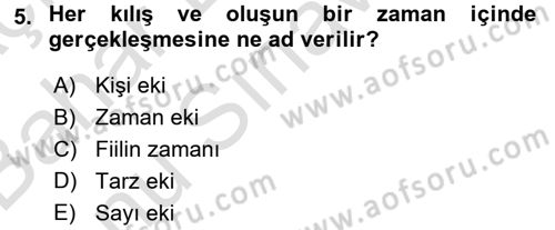 Osmanlı Türkçesine Giriş 2 Dersi 2015 - 2016 Yılı (Final) Dönem Sonu Sınav Soruları 5. Soru