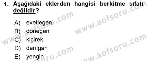 Osmanlı Türkçesine Giriş 2 Dersi 2018 - 2019 Yılı (Vize) Ara Sınav Soruları 1. Soru