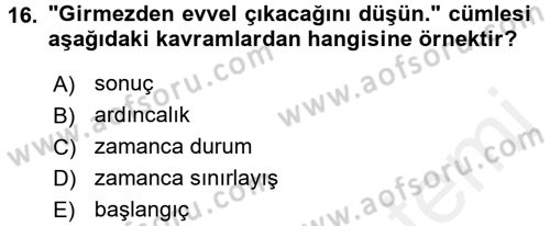 Osmanlı Türkçesine Giriş 2 Dersi 2018 - 2019 Yılı (Vize) Ara Sınav Soruları 16. Soru