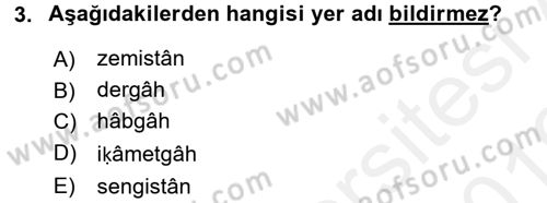Osmanlı Türkçesine Giriş 2 Dersi 2018 - 2019 Yılı (Vize) Ara Sınav Soruları 3. Soru