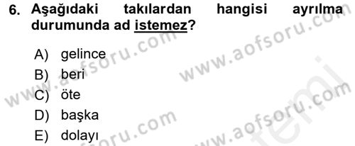Osmanlı Türkçesine Giriş 2 Dersi 2018 - 2019 Yılı (Final) Dönem Sonu Sınav Soruları 6. Soru