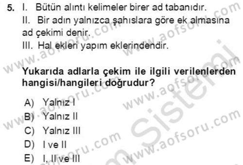 Osmanlı Türkçesine Giriş 2 Dersi 2021 - 2022 Yılı (Vize) Ara Sınav Soruları 5. Soru