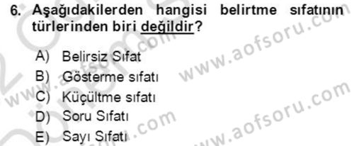 Osmanlı Türkçesine Giriş 2 Dersi 2021 - 2022 Yılı (Final) Dönem Sonu Sınav Soruları 6. Soru