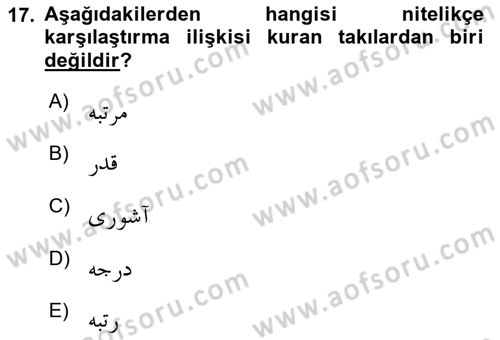 Osmanlı Türkçesine Giriş 2 Dersi 2022 - 2023 Yılı Yaz Okulu Sınav Soruları 17. Soru