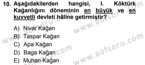 Orhun Türkçesi Dersi 2012 - 2013 Yılı (Vize) Ara Sınav Soruları 10. Soru