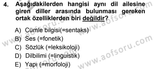 Orhun Türkçesi Dersi 2012 - 2013 Yılı (Vize) Ara Sınav Soruları 4. Soru